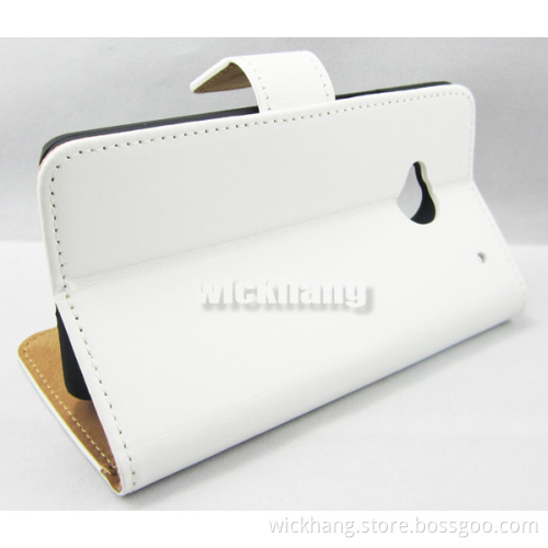 Genunie Leather Flip Wallet Case with Stand and Card Holder for HTC One M7